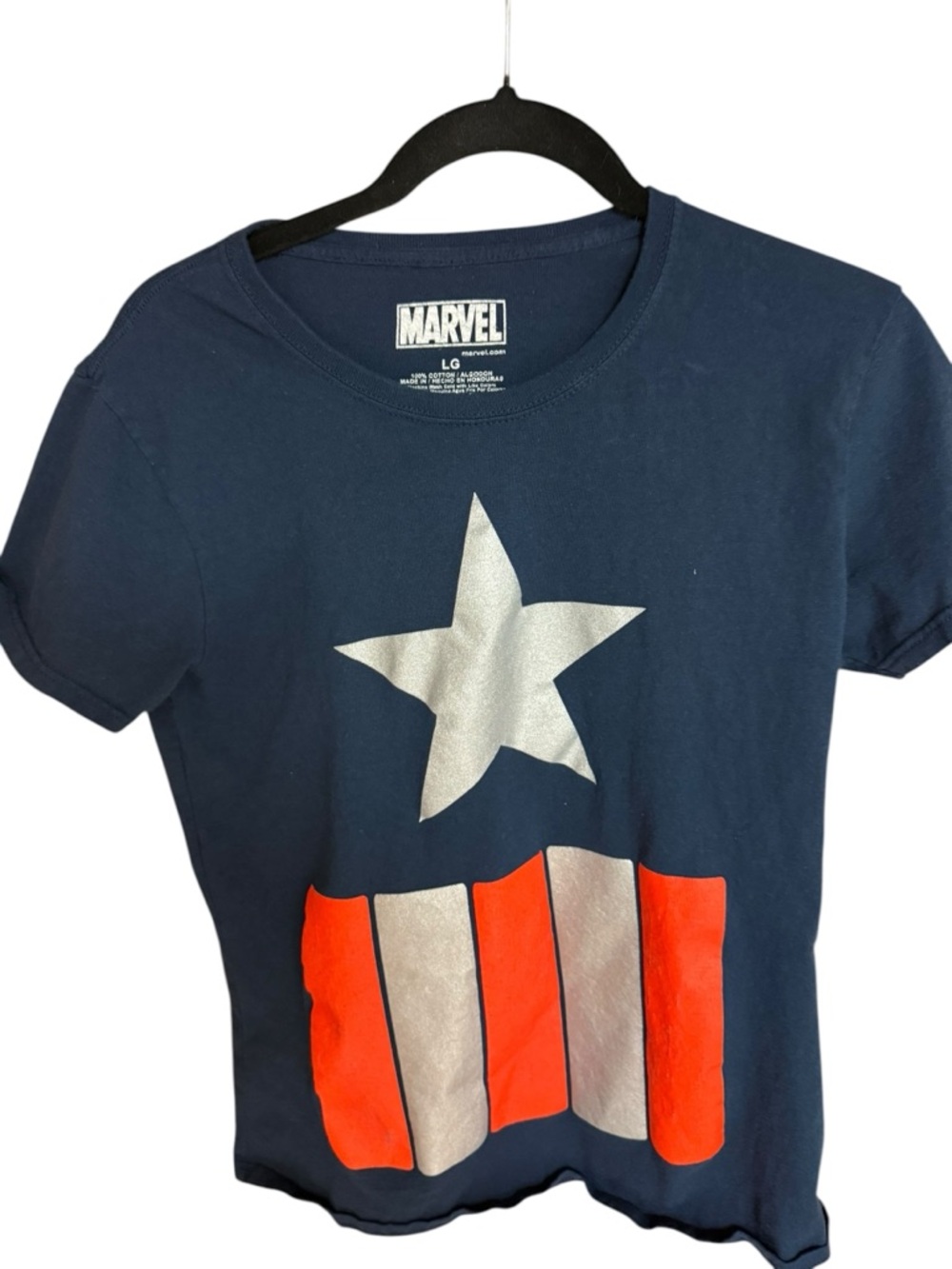 Marvel Navy Tee with Silver Star Accent